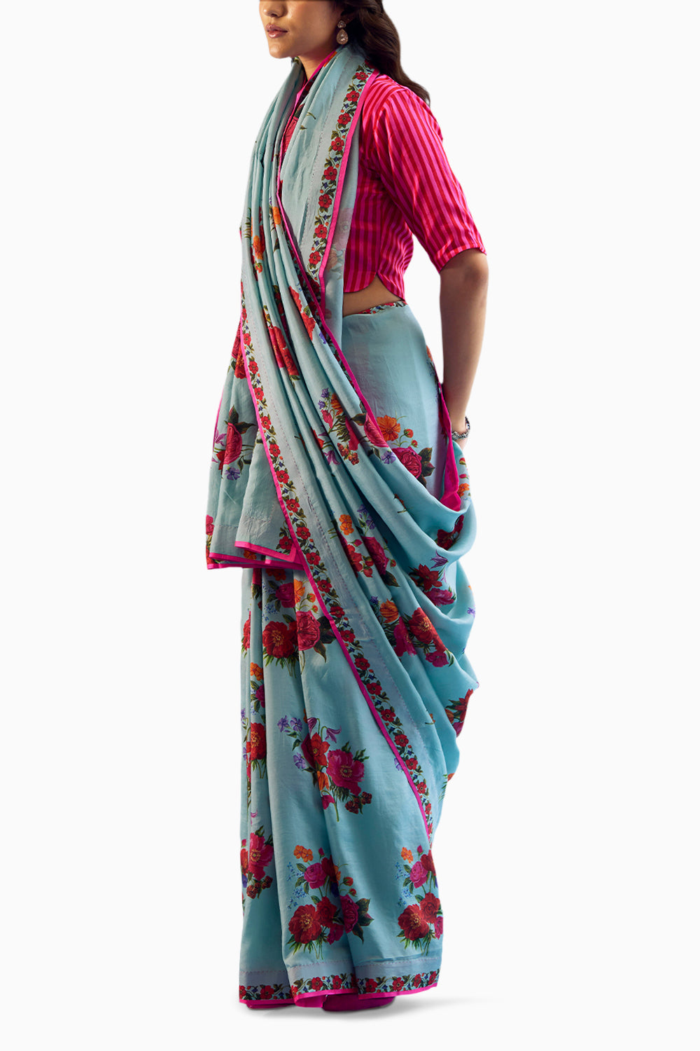 Eternal Love Ice Blue Saree