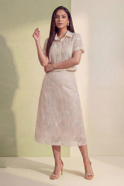 Ivory Bloom Skirt Set