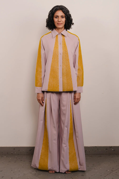 Pink Ray Shirt And Trousers Set