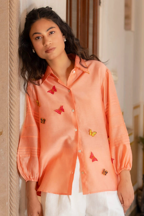 Dusty Pink Flutter Shirt