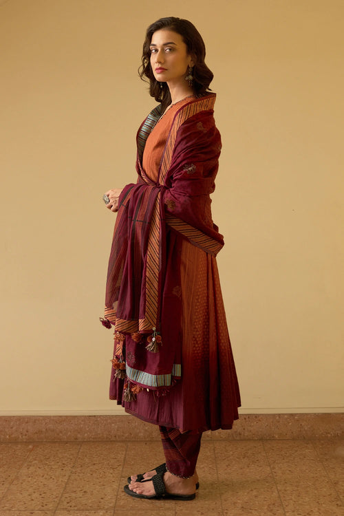 Rekha Kurta and Kumud Pant with Pihu Dupatta and Usha Gilet