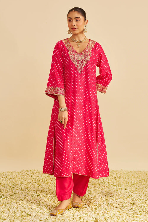 Zaliyah Hotpink Long Chauga with Salwar