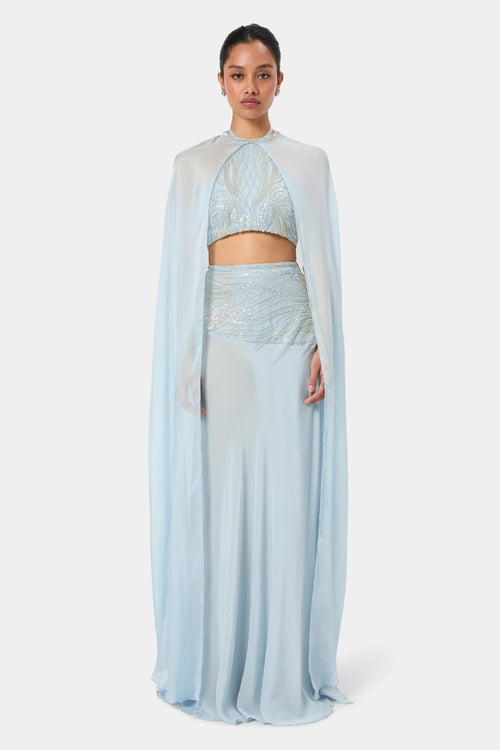 Sky Embellished Maxi Skirt