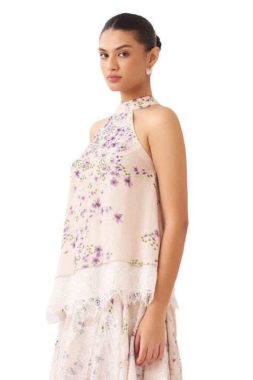 Inflorescence Printed Lavender Top