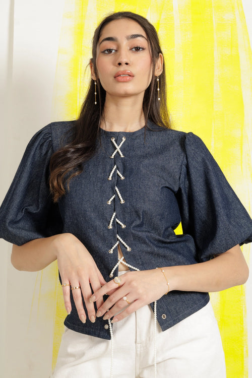 Denim Glow Top
