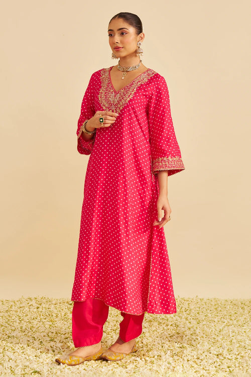 Zaliyah Hotpink Long Chauga with Salwar