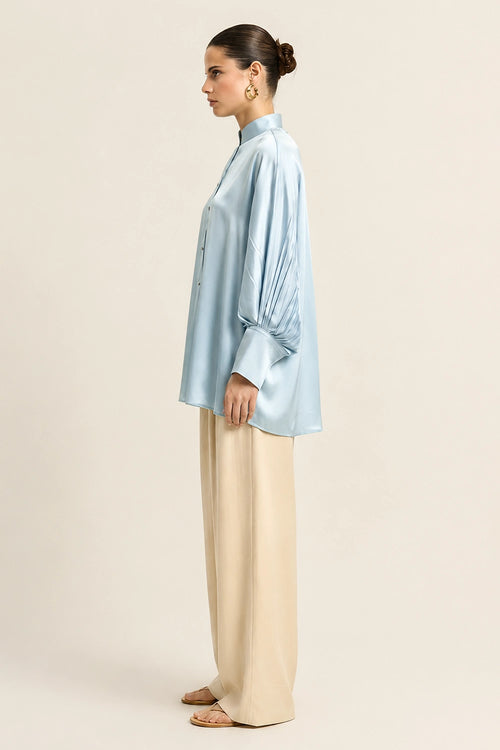 Tropical Breeze Blue Kaftan Blouse