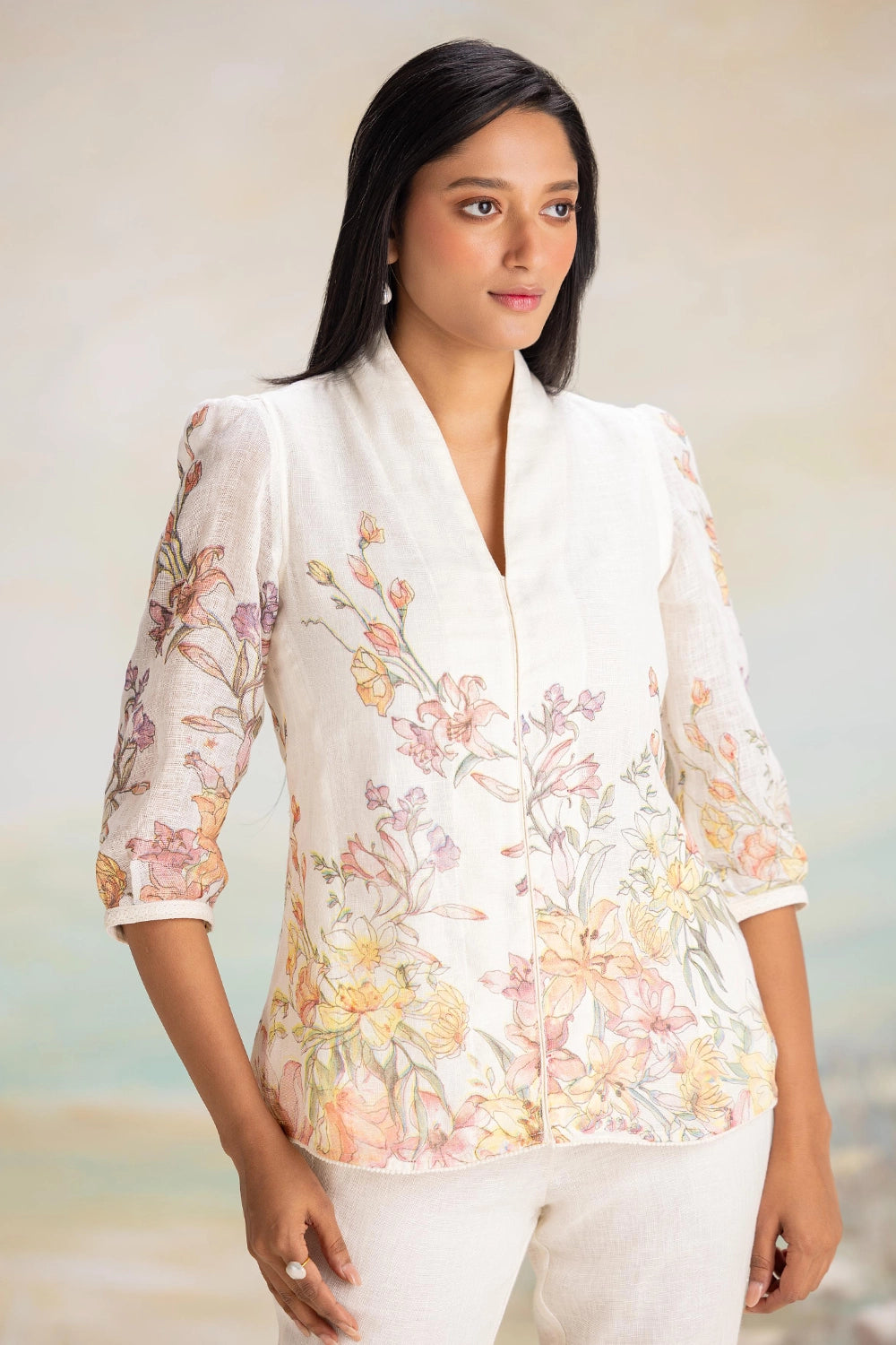 Candy Blossom Tree Off-White Co-ord Set