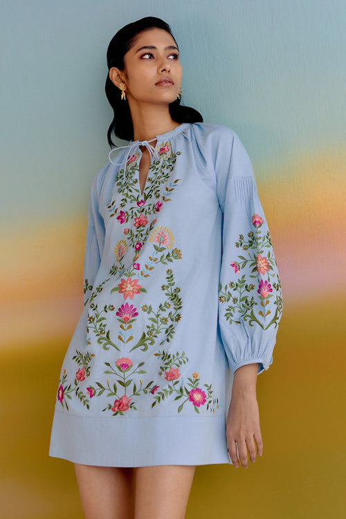 Sky Blue Moonflower Dress