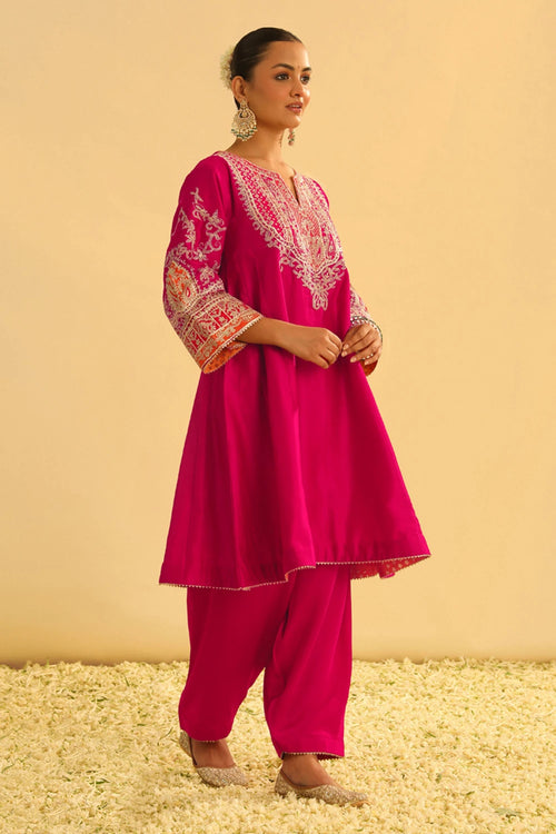 Mohsina Hotpink Chauga with Salwar