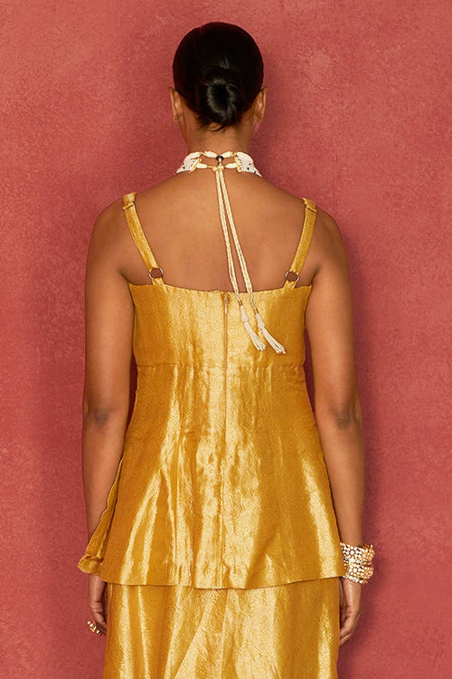 Tara Gold Kimkhwaab Corset Blouse
