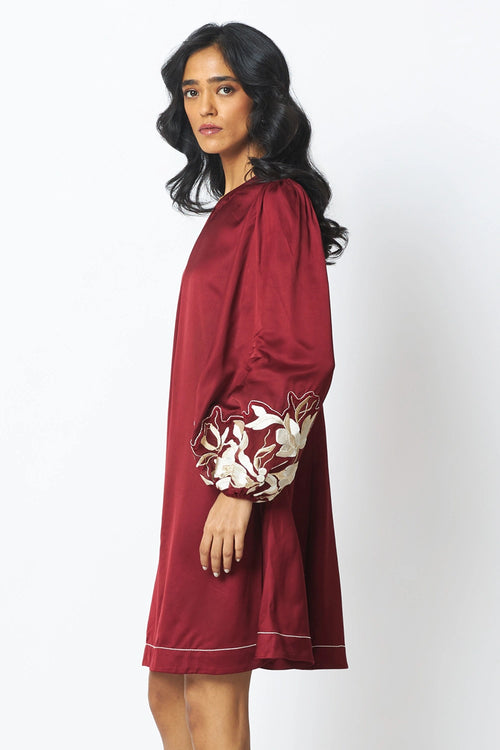 Poey Sculpted Sleeve Shift Dress