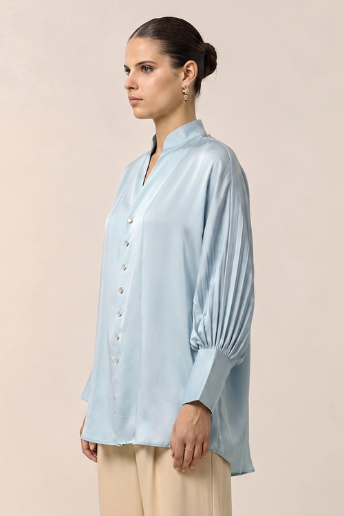 Tropical Breeze Blue Kaftan Blouse