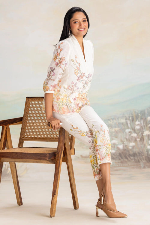 Candy Blossom Tree Off-White Co-ord Set