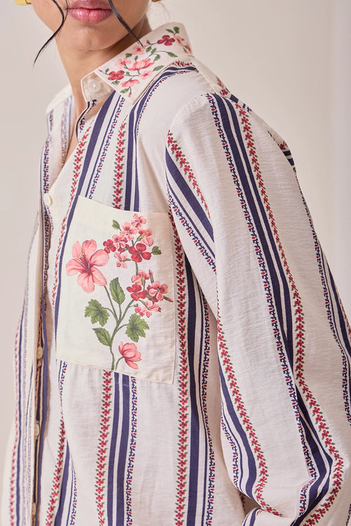 Creme Petal Pocket Shirt