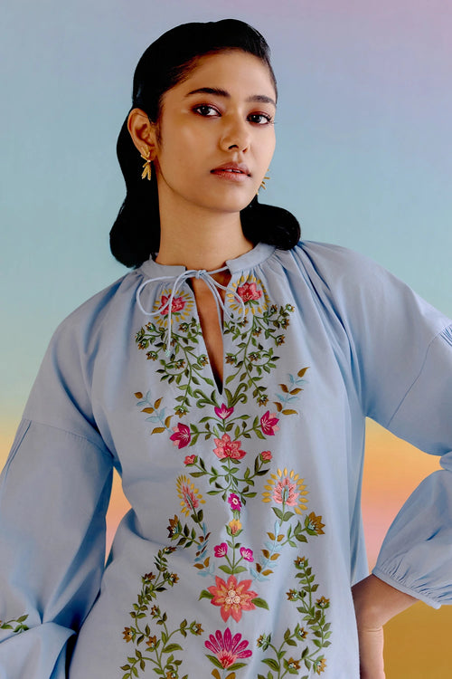 Sky Blue Moonflower Dress