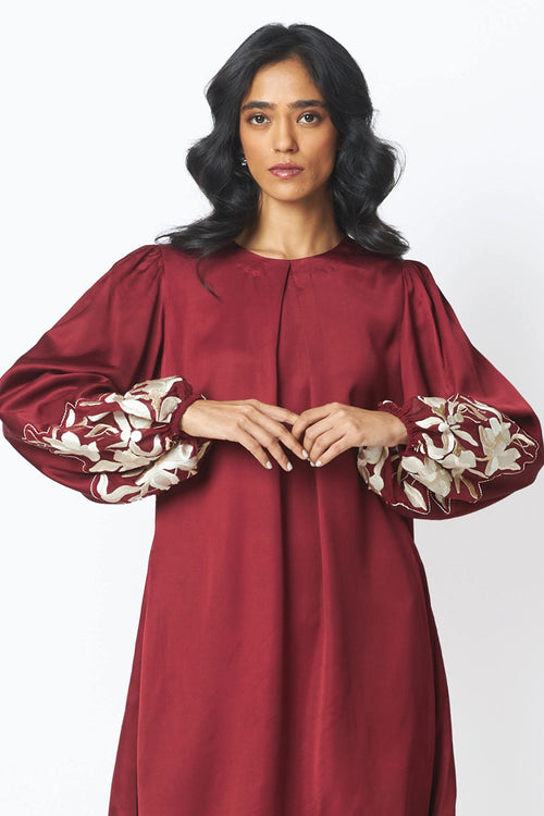 Poey Sculpted Sleeve Shift Dress