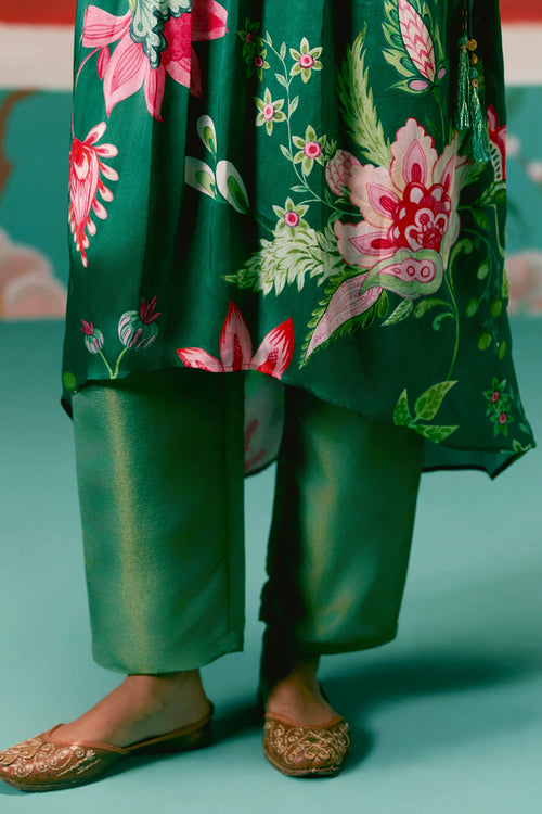 Green Chintz Kaftan Set