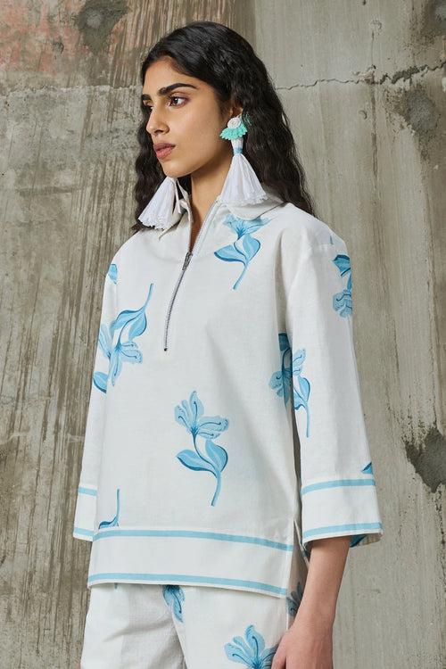 Moonlit Bloom Kaftan Top