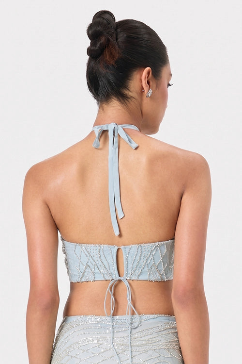 Sky Embellished Halter Top