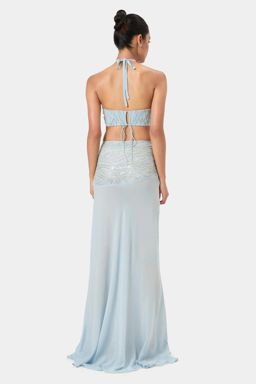 Sky Embellished Maxi Skirt
