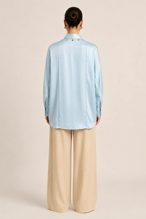 Tropical Breeze Blue Kaftan Blouse