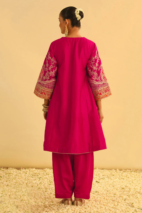 Mohsina Hotpink Chauga with Salwar