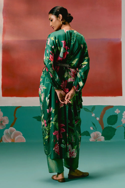 Green Chintz Kaftan Set