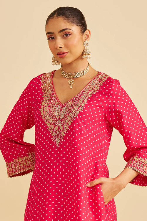 Zaliyah Hotpink Long Chauga with Salwar