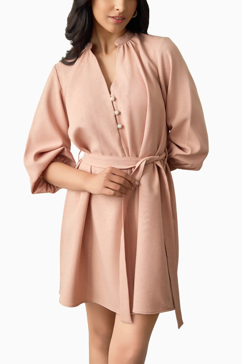 Blush Serenity Belted Dress