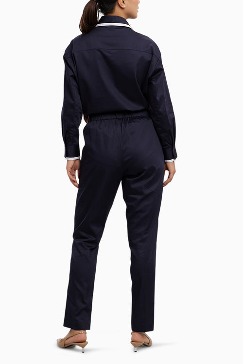 Navy Tuxedo Pant Set