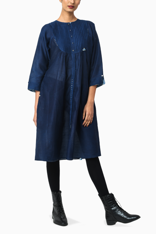Royal Indigo Chanderi Dress