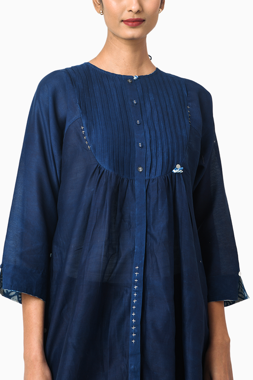 Royal Indigo Chanderi Dress