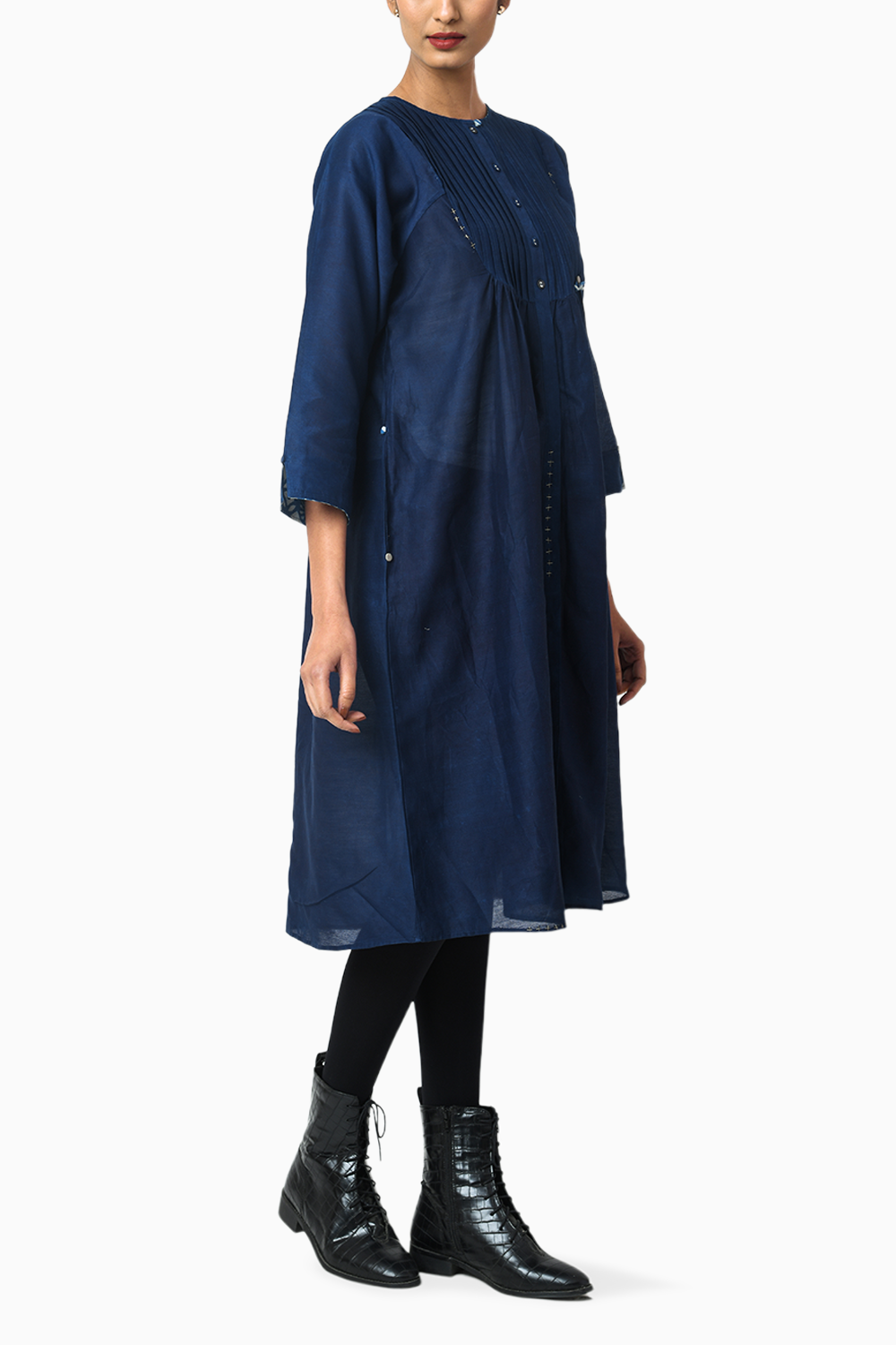 Royal Indigo Chanderi Dress