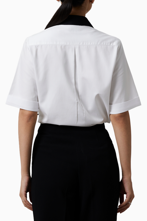 White Fringe Pannel Shirt
