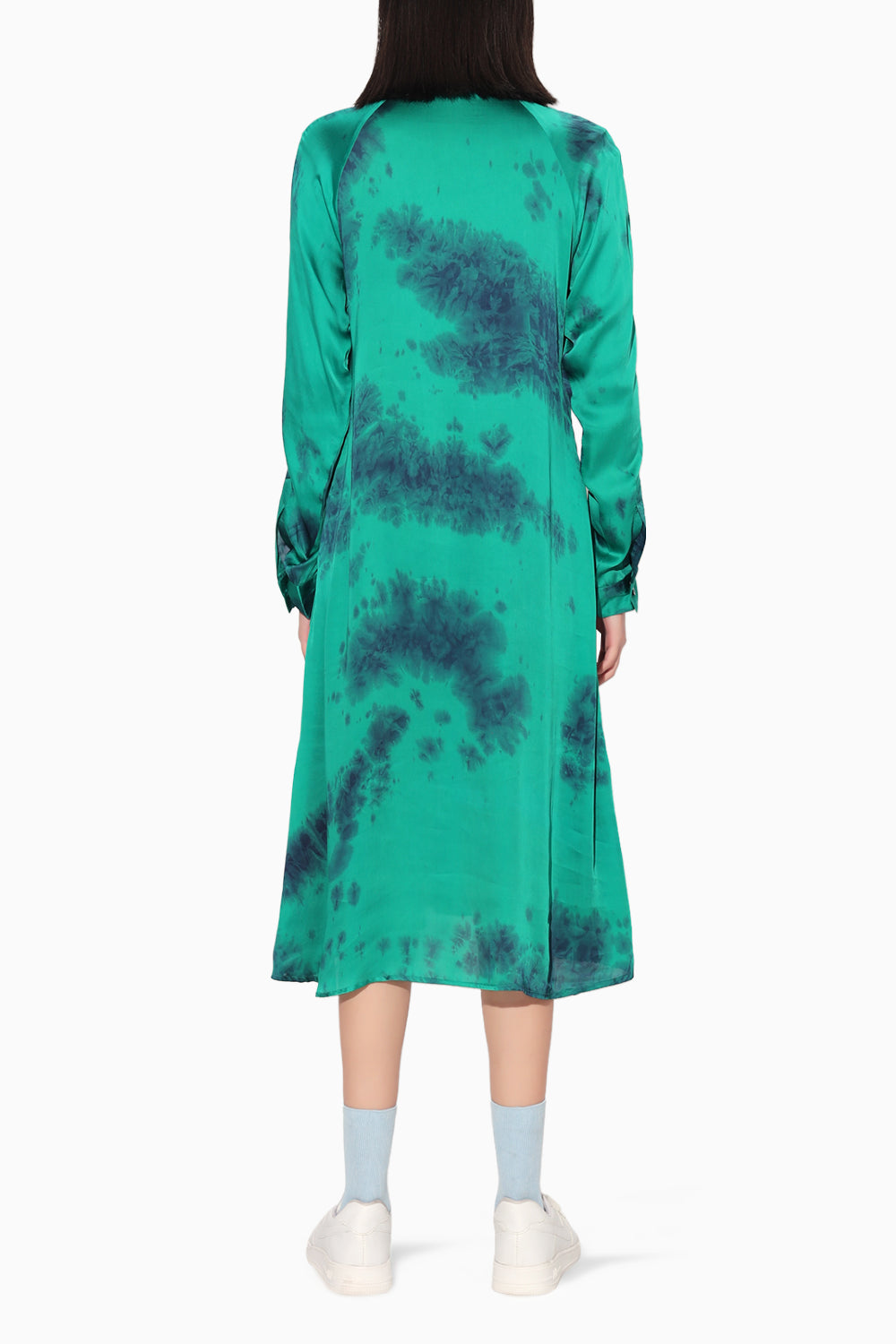 Solaris Tie Dye Green Shirt dress