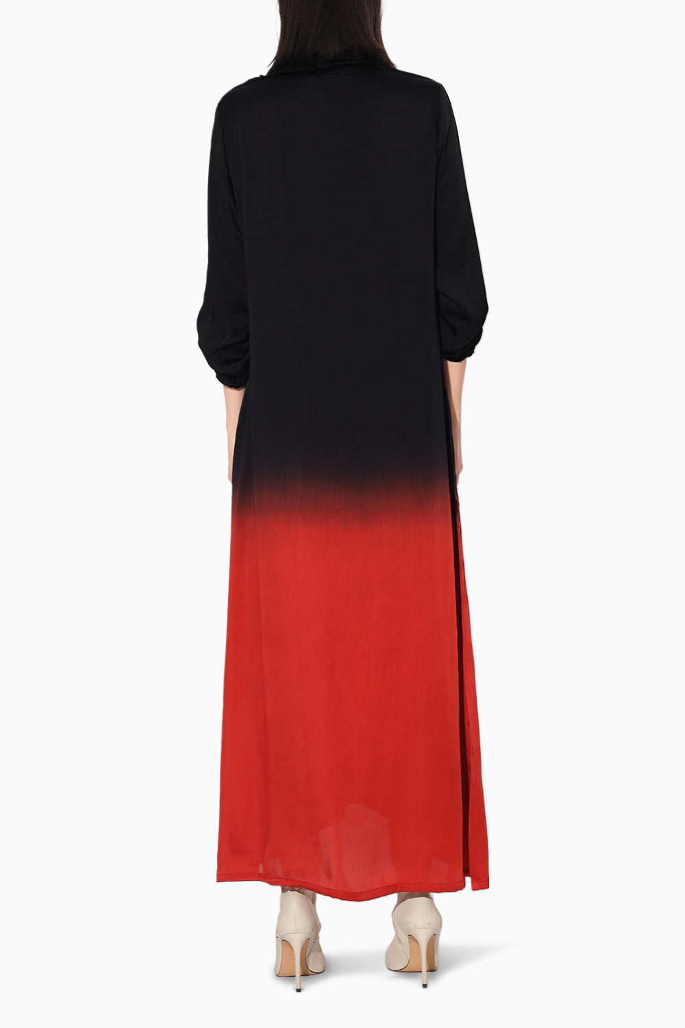 Kyuka Red and Black Ombre Long Tunic