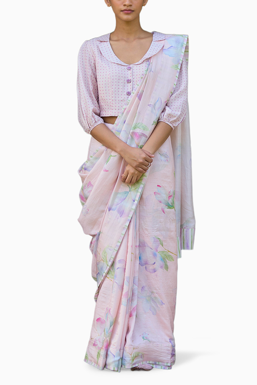 Aura Magnolia Pink Saree