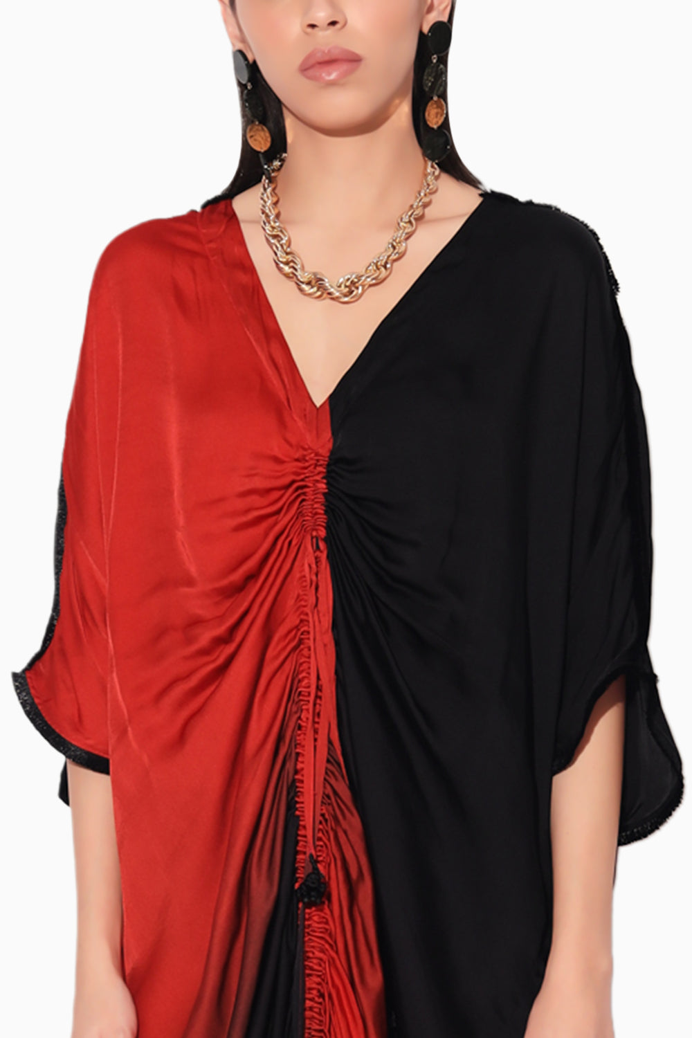 Aphelion Red and Black Ombre Kaftan Dress