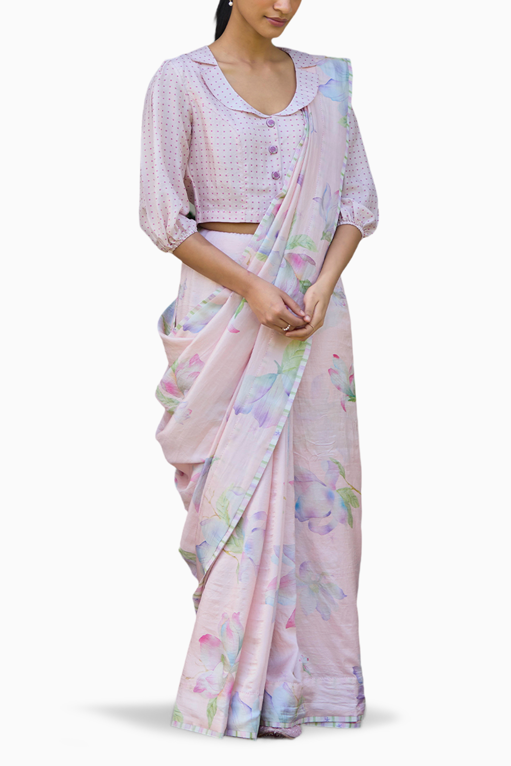 Aura Magnolia Pink Saree