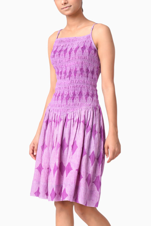 Smocky Plum Shima Tama Dress