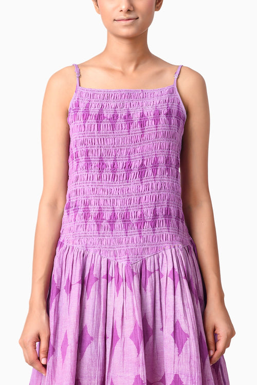 Smocky Plum Shima Tama Dress