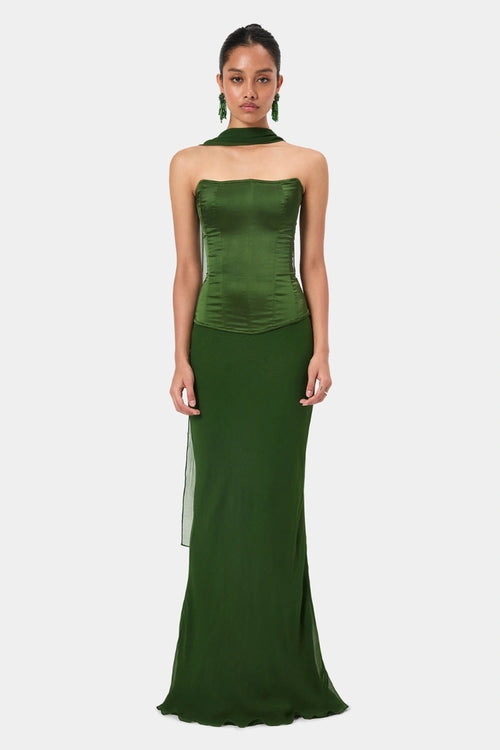 Emerald Bias Cut Maxi Skirt