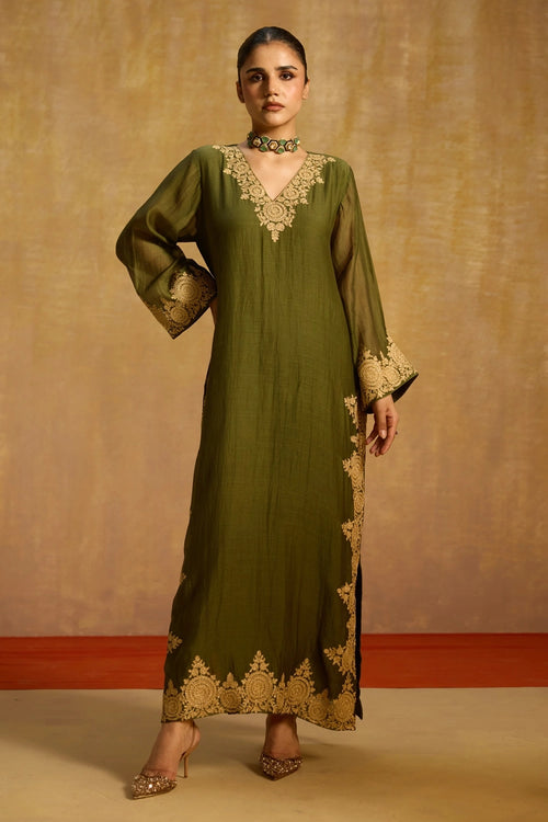 Jannat Green Kaftan