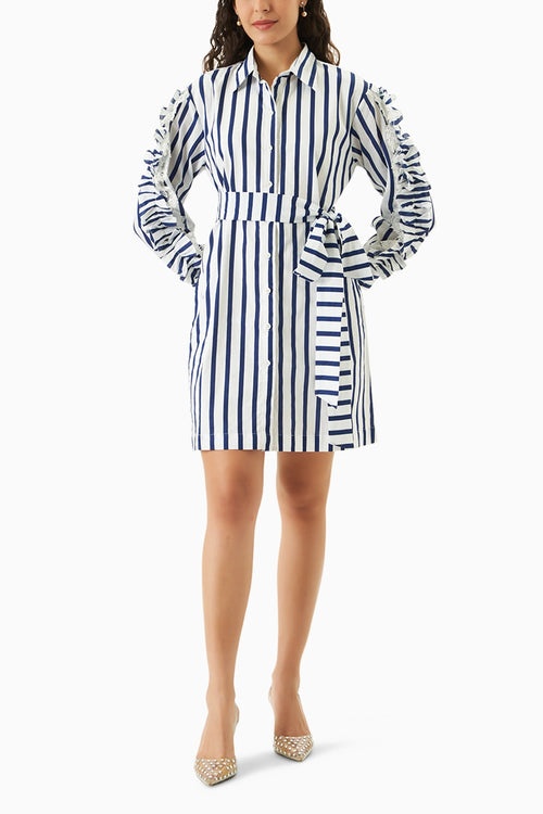 Sunday Blue-White Stripe Dress