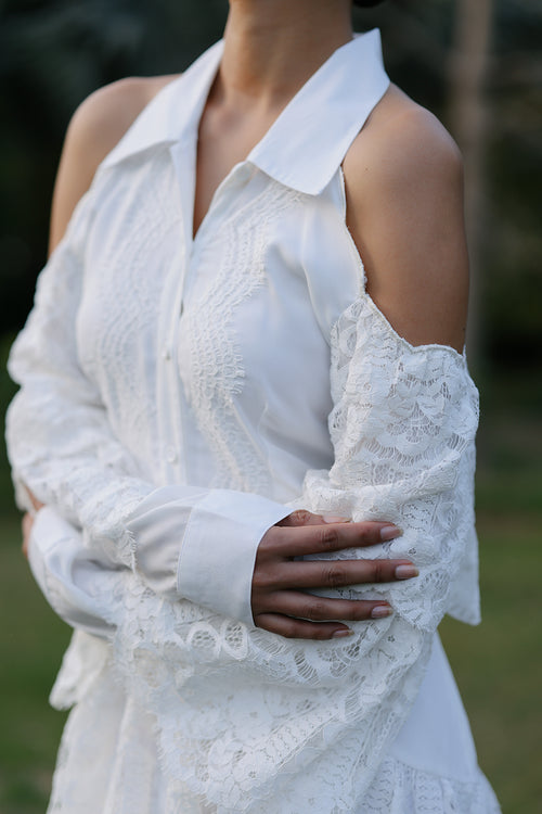 Wavelet Lace Flowy Dress