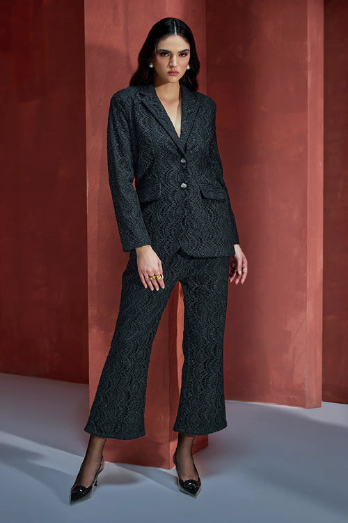 All About Black Lace Blazer Co-ord Set
