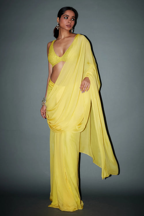 Naadia Yellow Sari