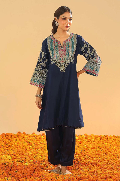 Mohsina Deep Blue Chauga with Salwar