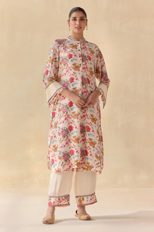 Abeer Peach Kurta Set